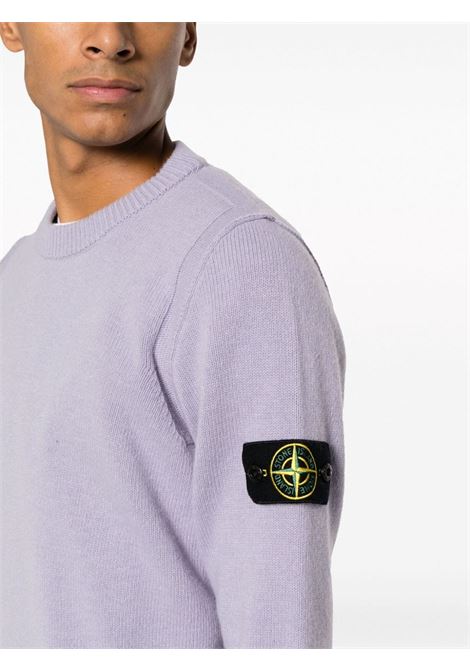 Maglia lilla in lana con girocollo STONE ISLAND | 7915508A3V0047